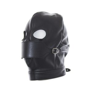 Capucha ajustable con ojos abiertos de cuero sintético