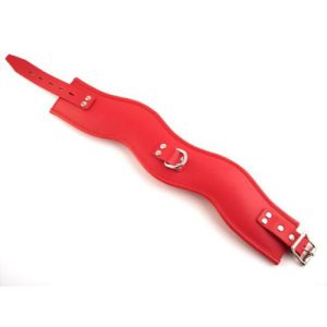 Collar de postura de cuero color Rojo
