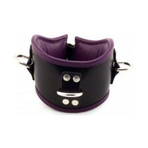 Collar de postura en cuero color Negro y Morado