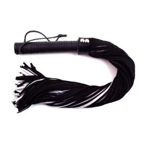Flogger de ante color blanco y negro