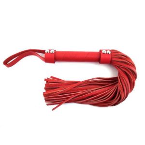 Flogger de cuero en color rojo