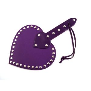 Pala de lujo en cuero  Heart Paddle color Morado