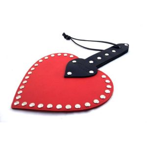 Pala de lujo en cuero  Heart Paddle color Rojo