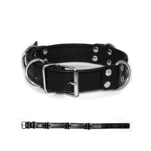 Collar Bdsm en piel Negro