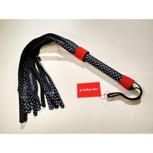 Flogger artesanal y exclusivo en piel tintado en azul