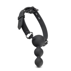 Mordaza de silicona con tira de bolas anales