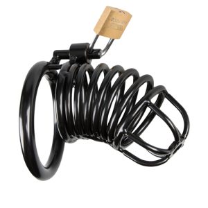 Jaula metálica de pene con cierre en color Negro